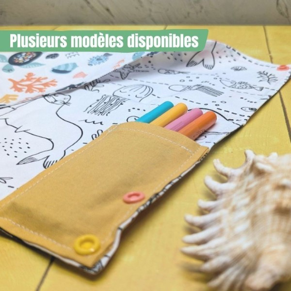 Coloriage lavable nomade - Monde marin