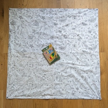 Tapis patchwork à colorier - Singes et feuillage