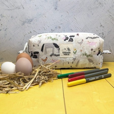 Trousse réversible à colorier Ferme | Cadeau enfant