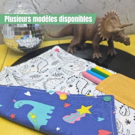 Coloriage lavable nomade - Dinosaures | Pliable et réutilisable